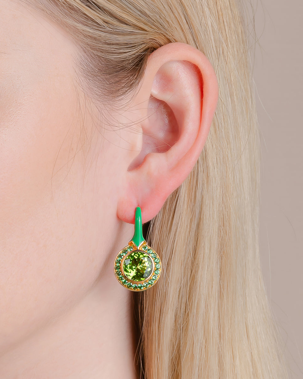 Tsavorite and Peridot Earrings