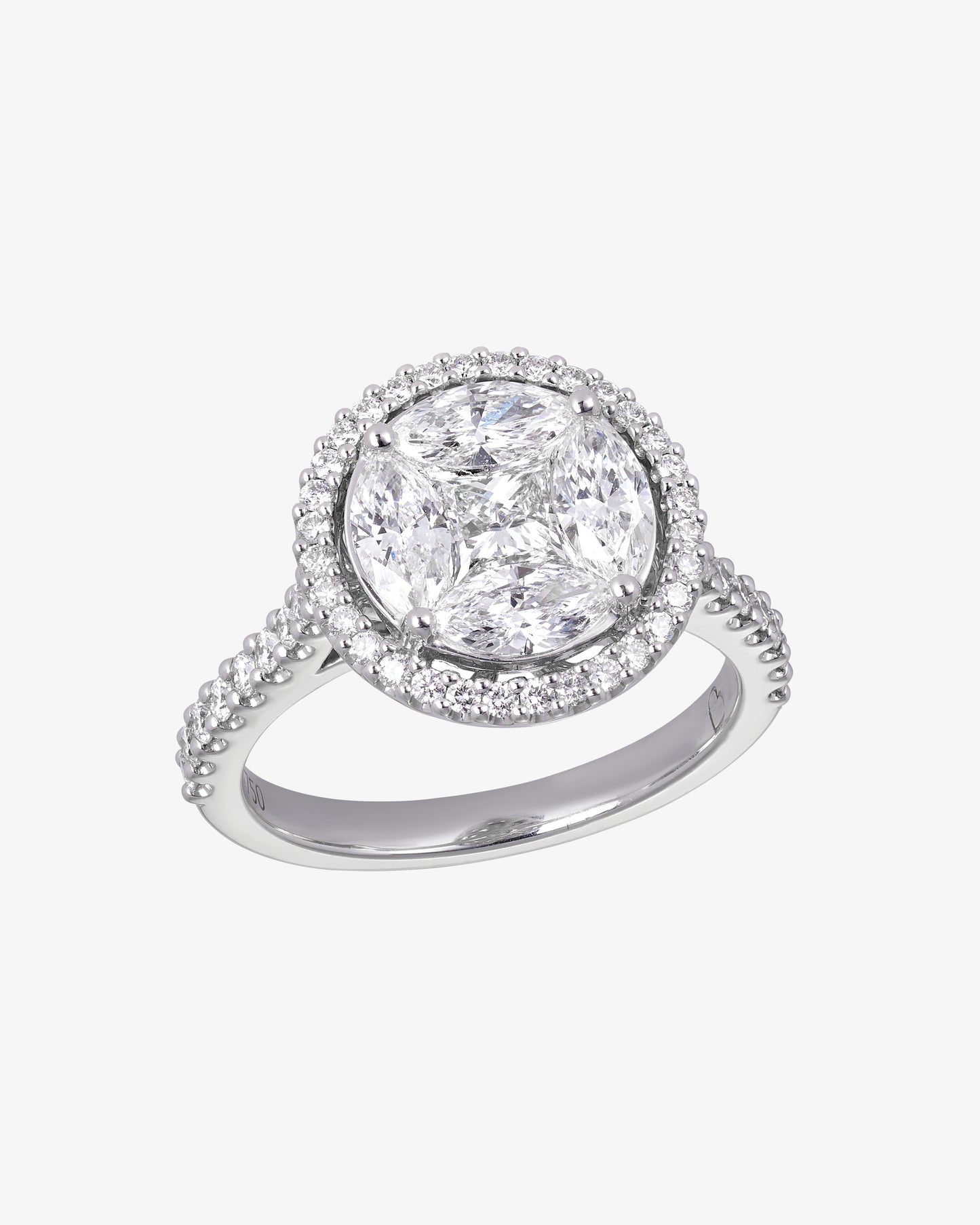 Princess and Marquise Cut 1.91ct Engagement Diamond Ring
