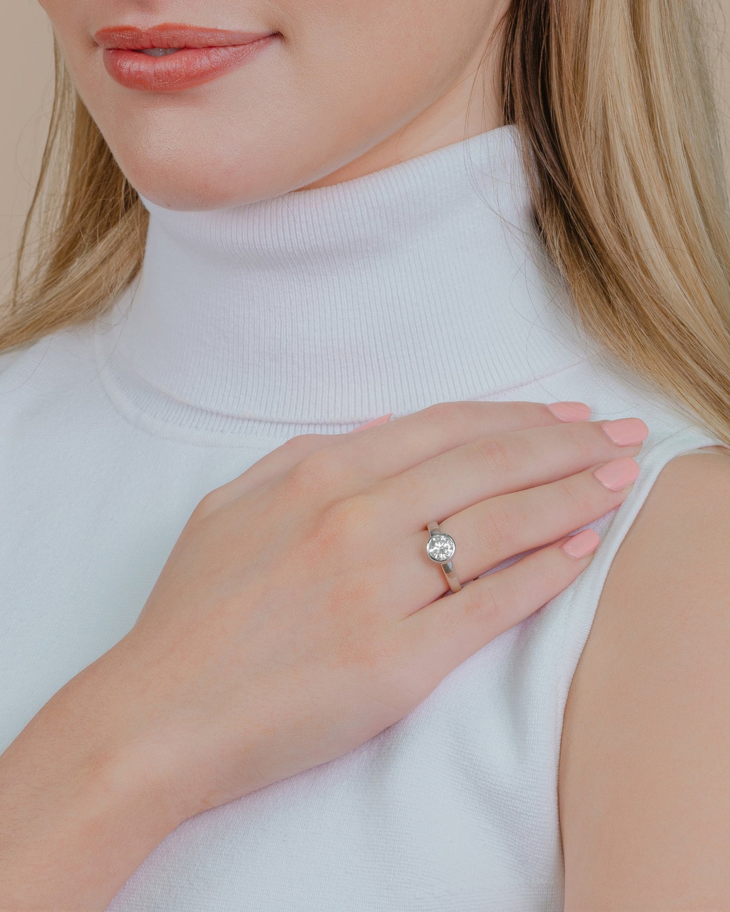 Bezel Set 1ct Solitaire Diamond Ring