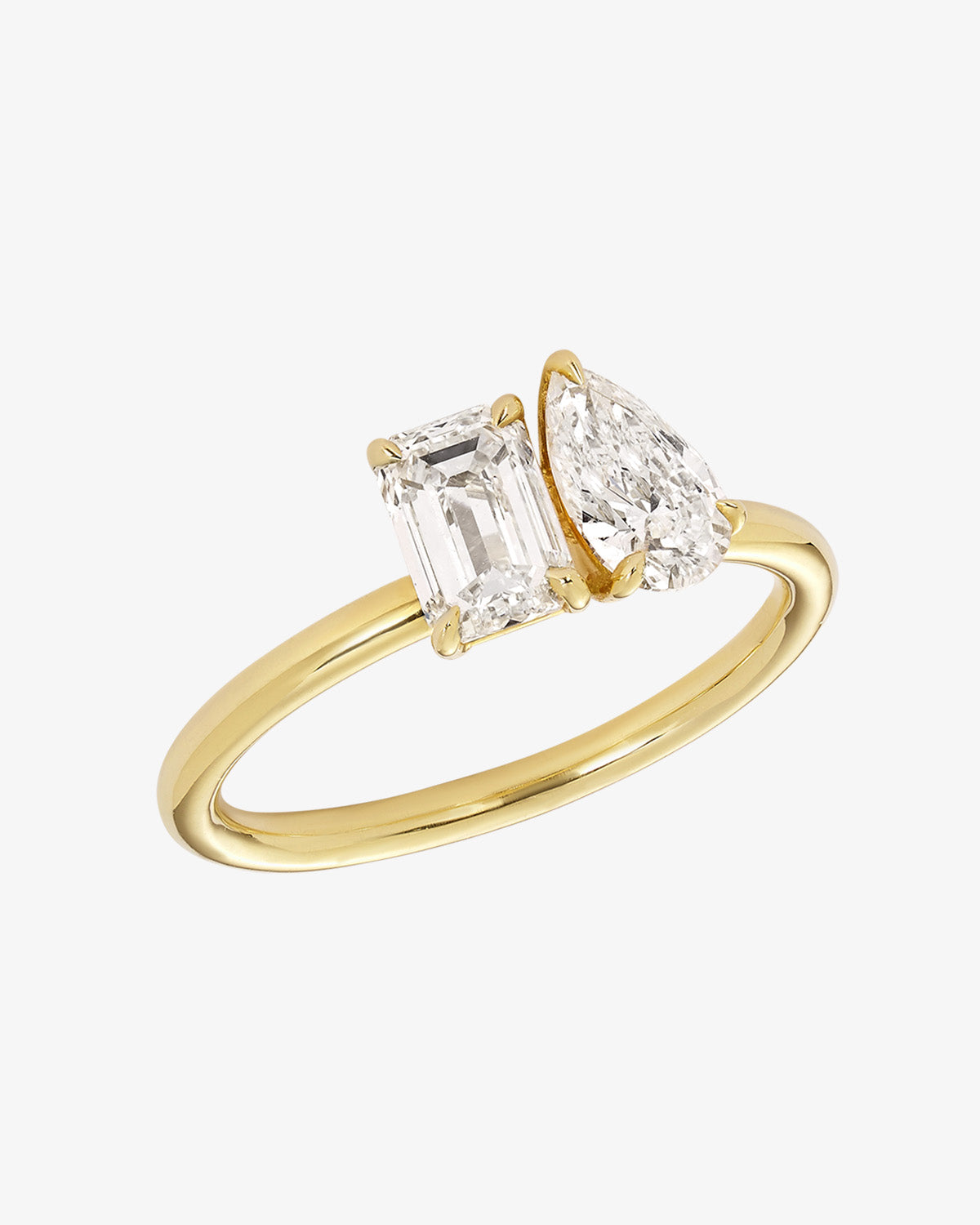 Pear and Emerald Cut Diamond Ring