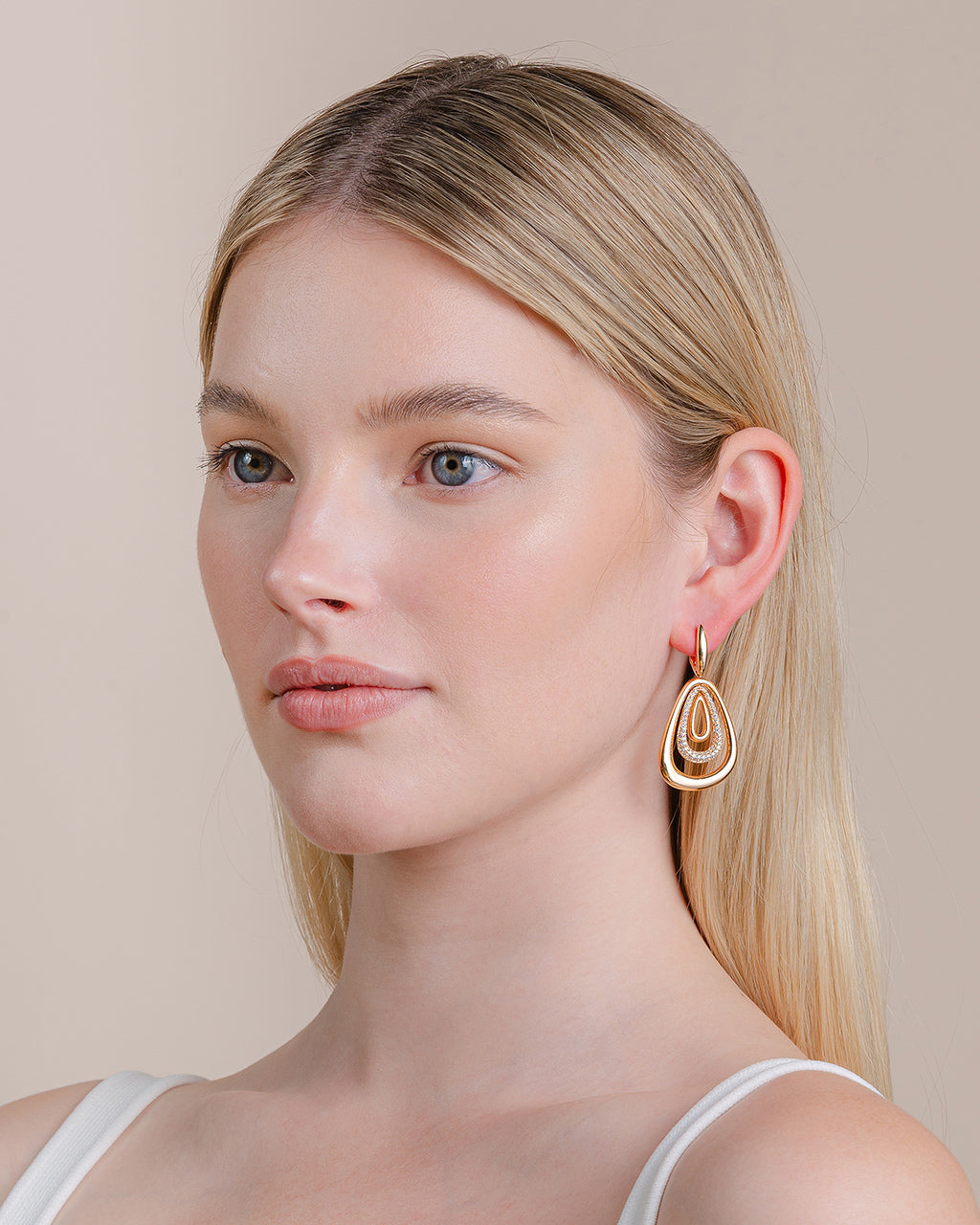 Triple Fancy Hoop Diamond Huggie Earrings