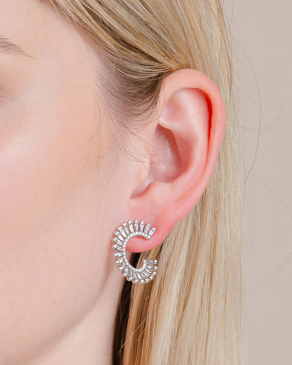 Diamond Fan Earrings