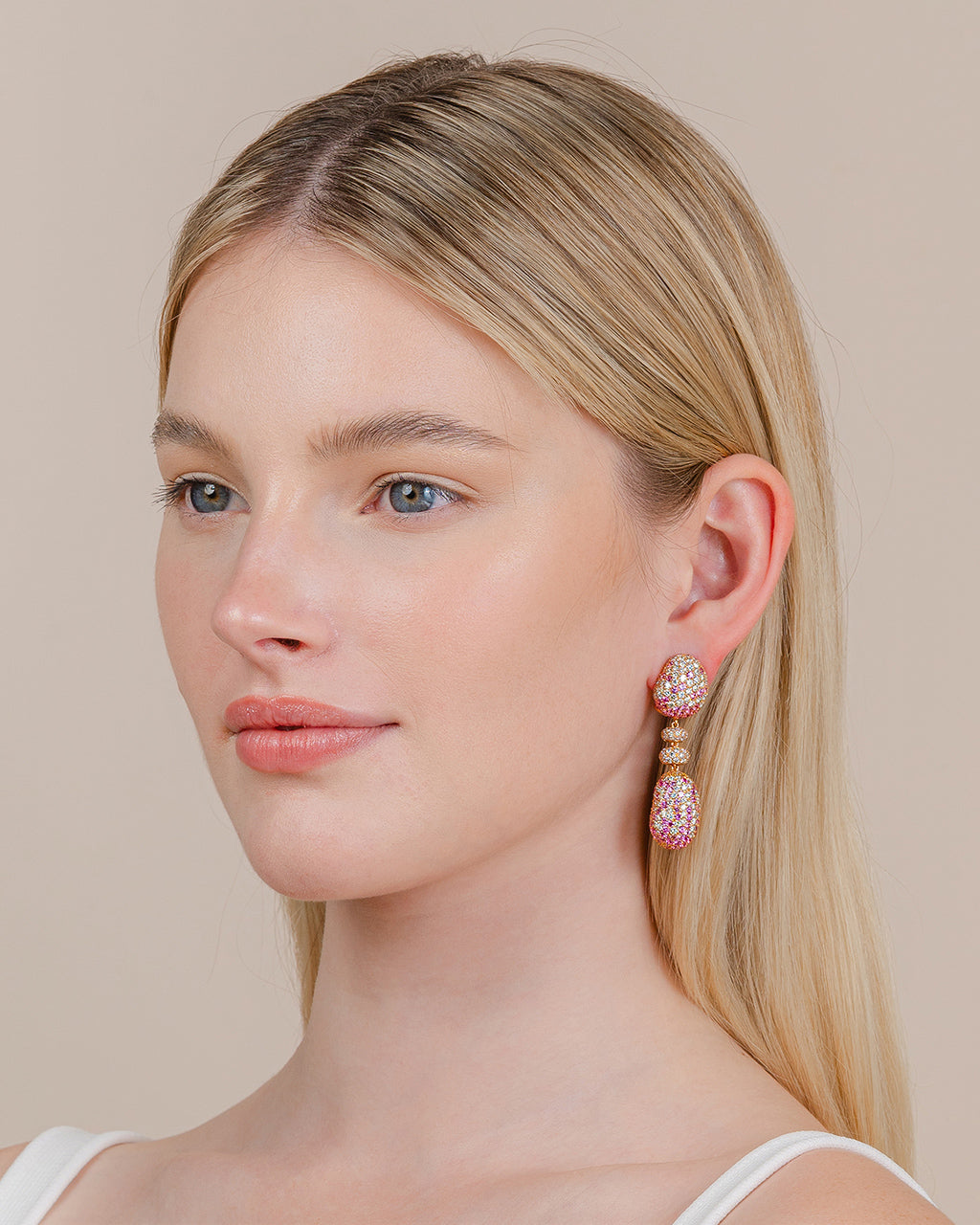 Pink Sapphire & Diamond 'Bliss' Earrings