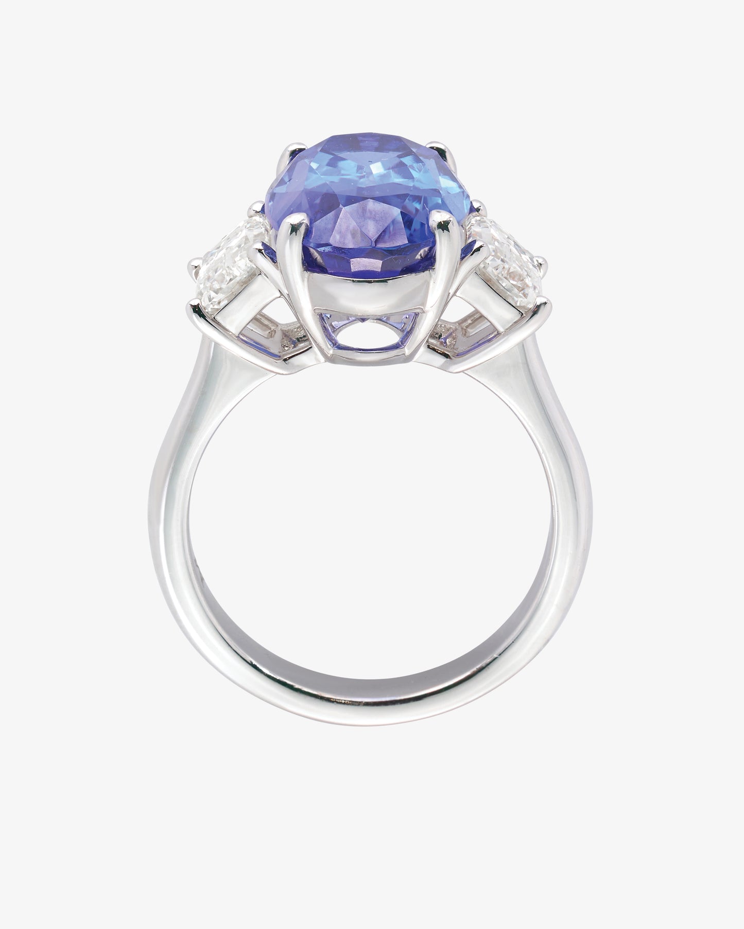 Tanzanite and ASHOKA® Diamond 3-Stone Ring