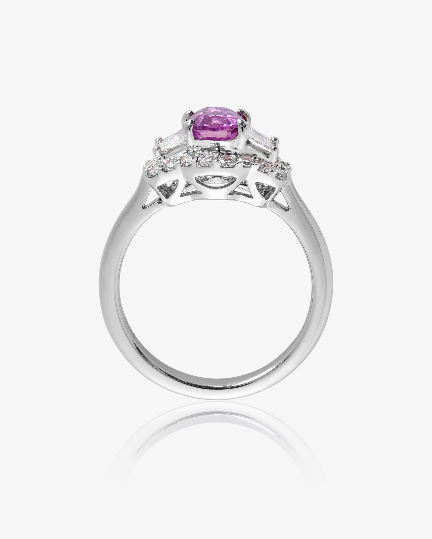 Pink Sapphire and Diamond Ring