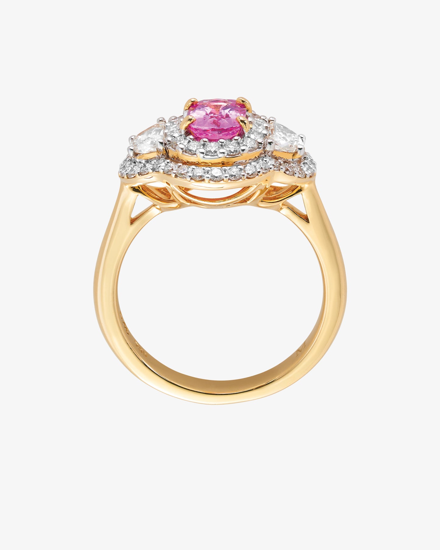 Pink Sapphire and Diamond Ring