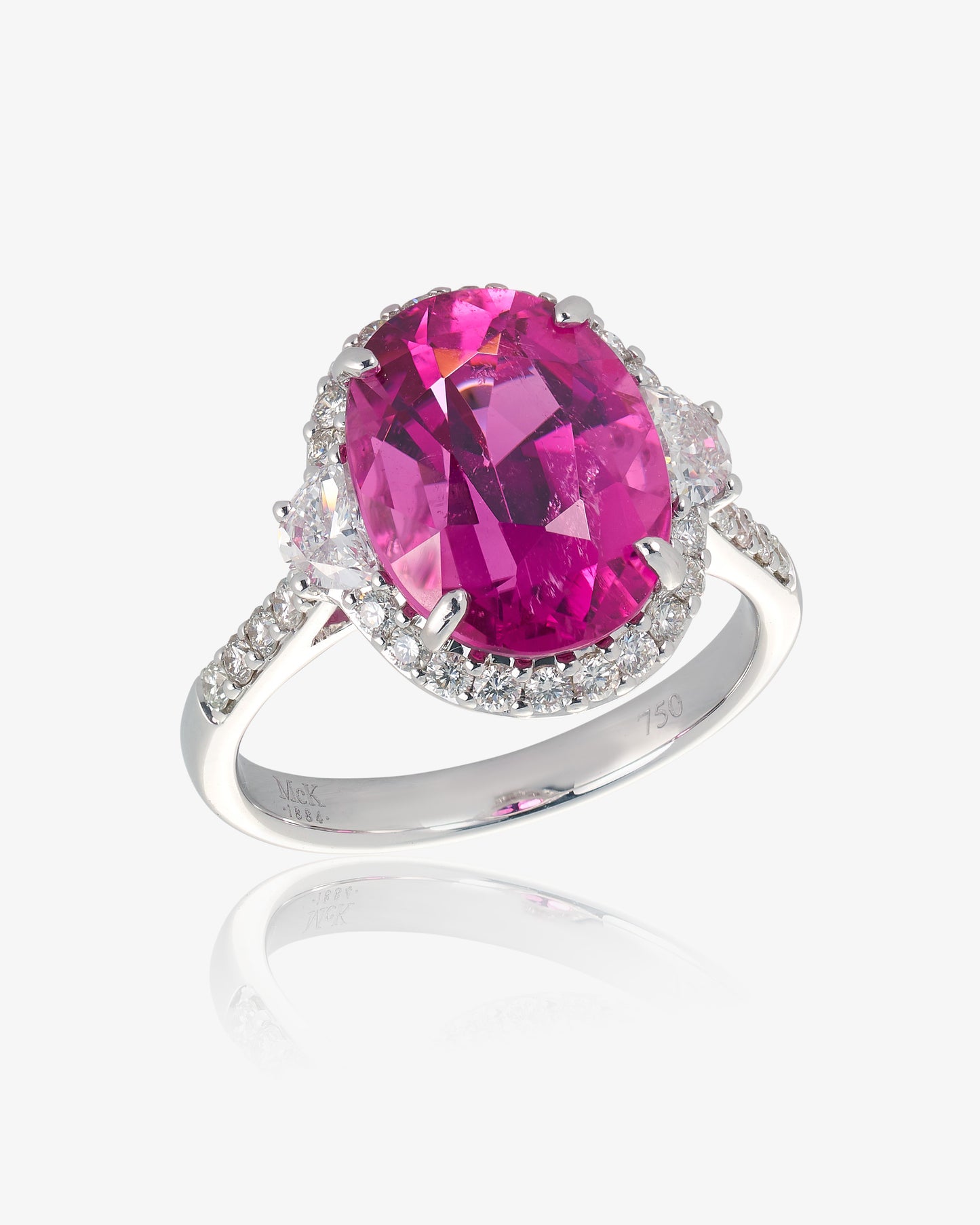 Rubellite and Diamond Ring