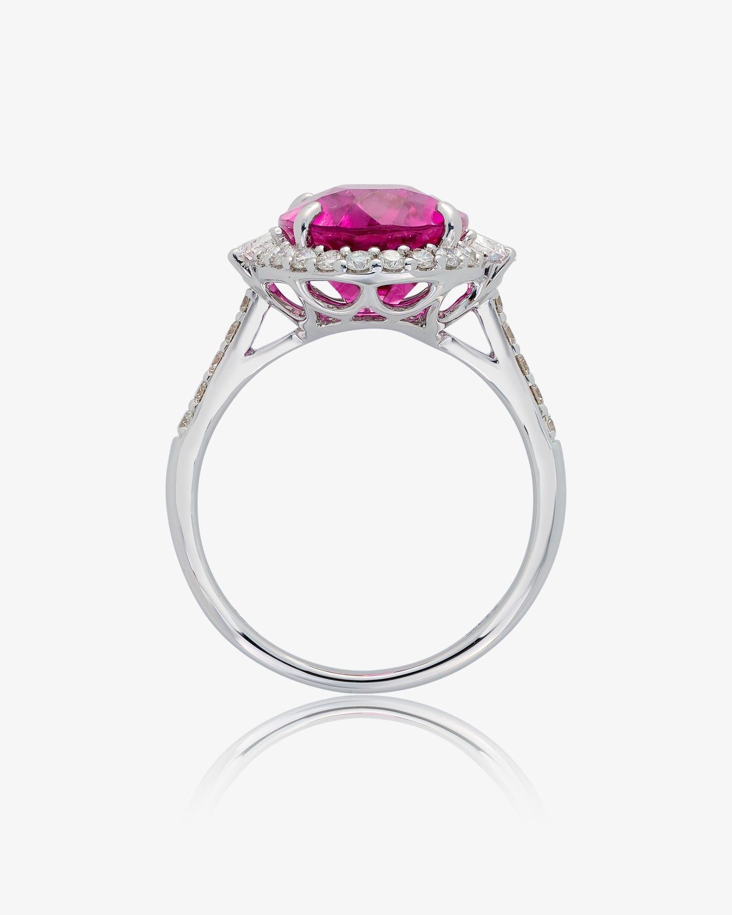 Rubellite and Diamond Ring