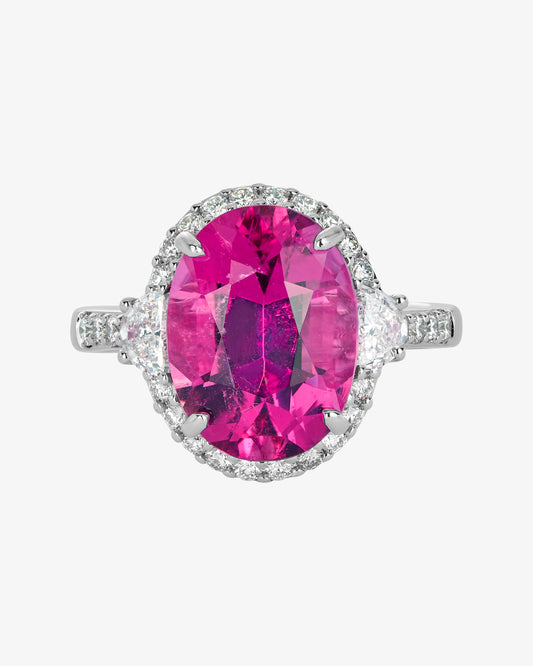 Rubellite and Diamond Ring