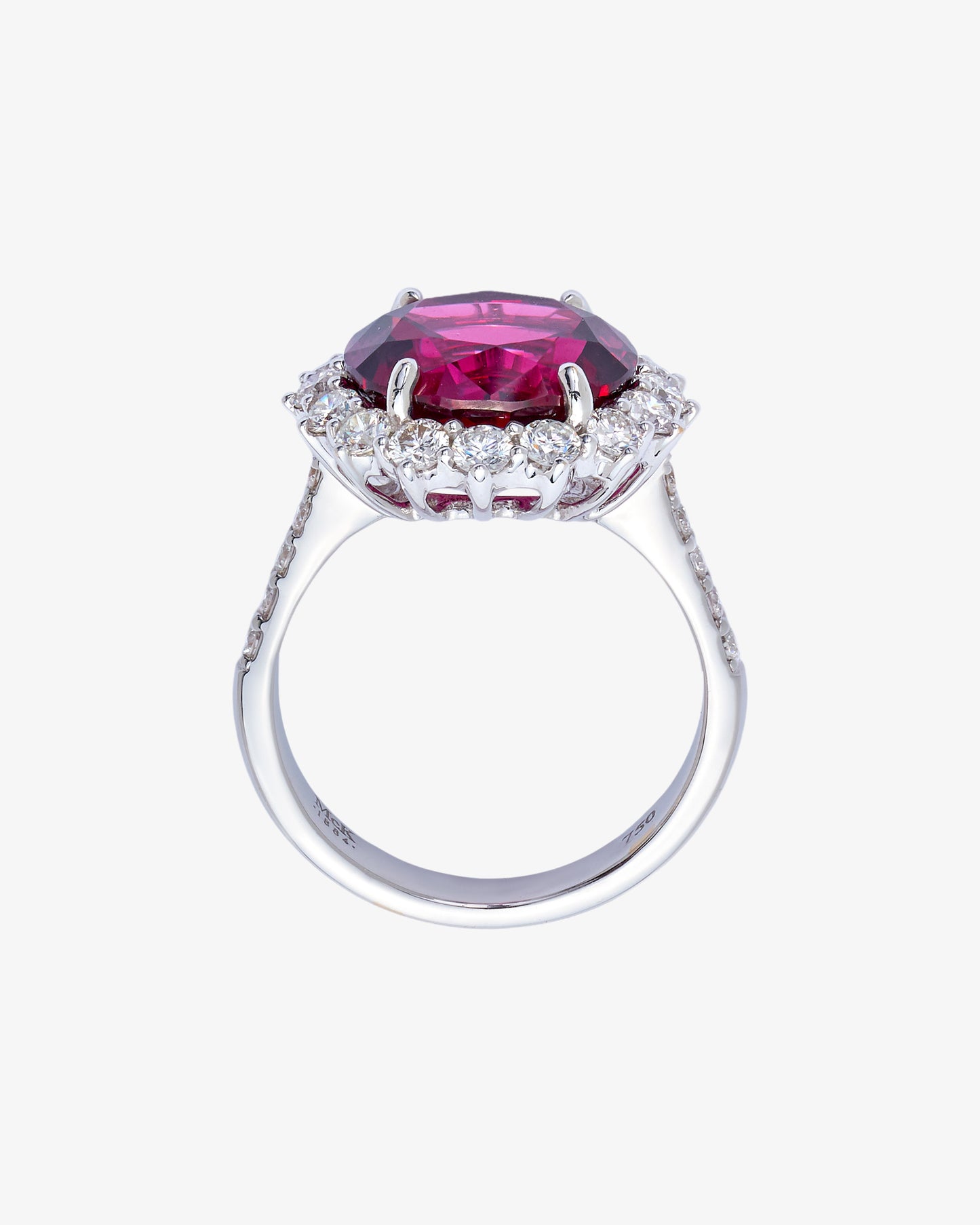 Red Spinel and Diamond Ring