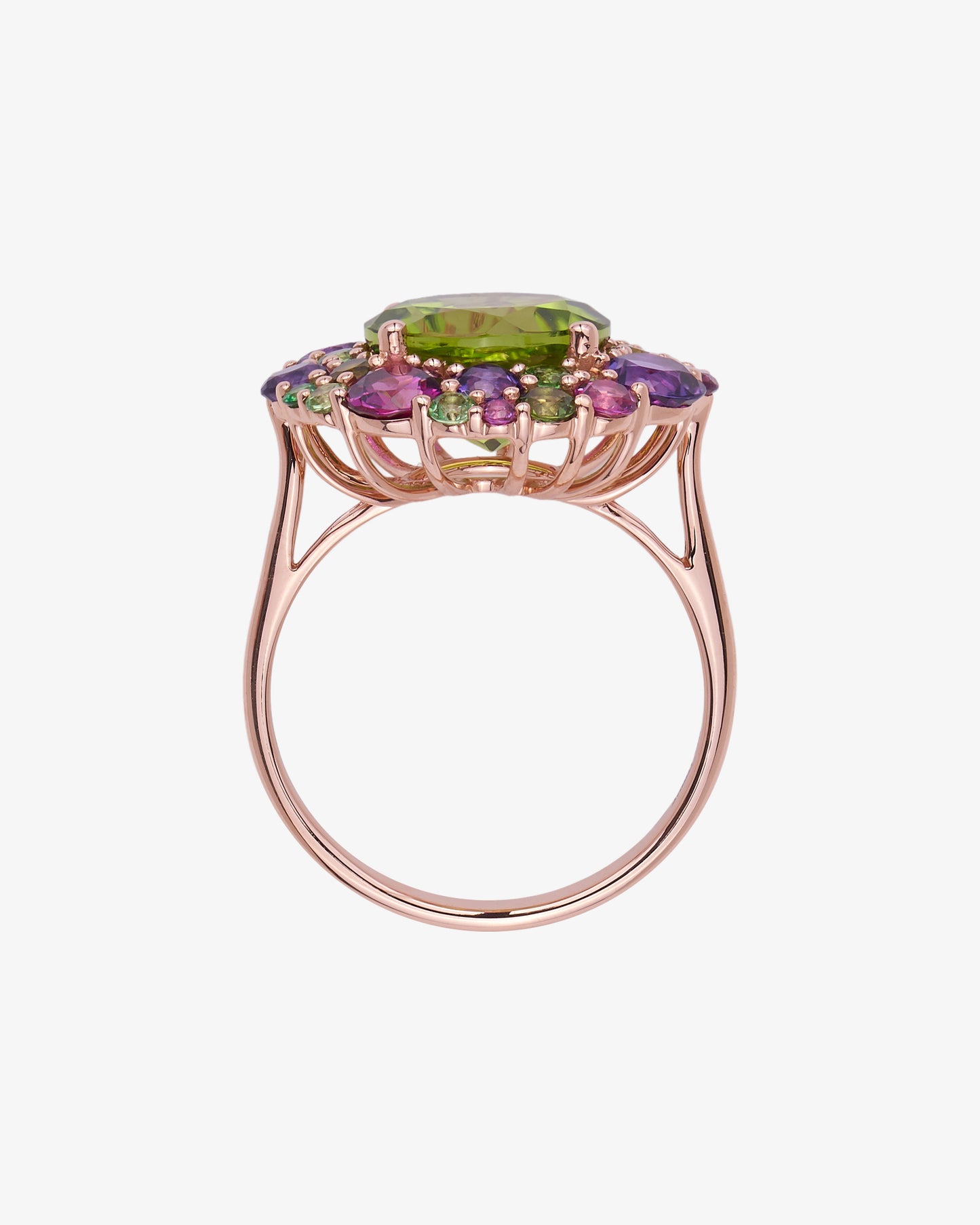 Isabelle Langlois Peridot and Amethyst Cocktail Ring