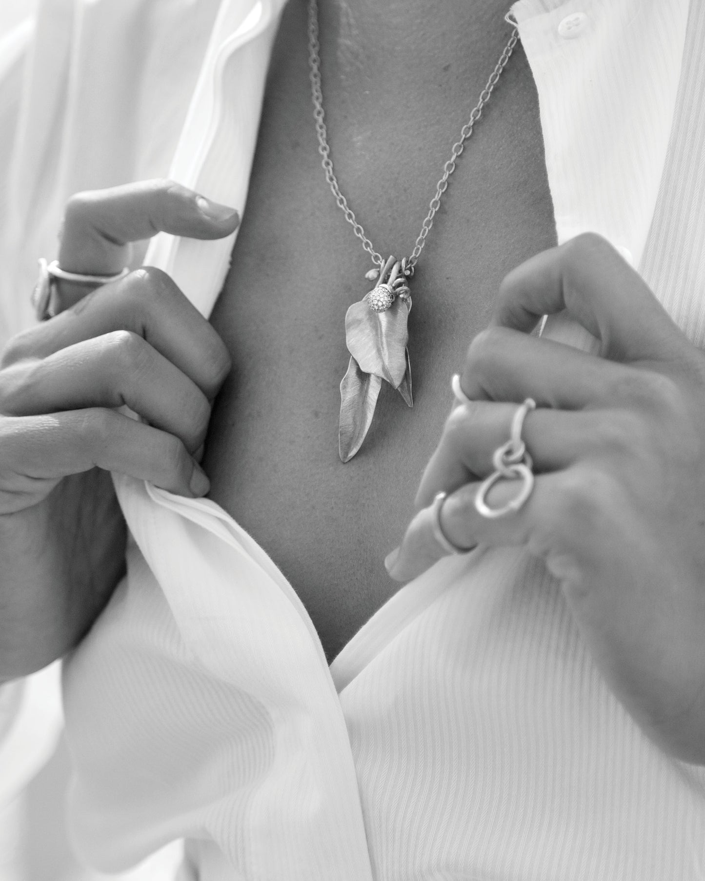 Ole Lynggaard Rose Gold Leaves Small Pendant