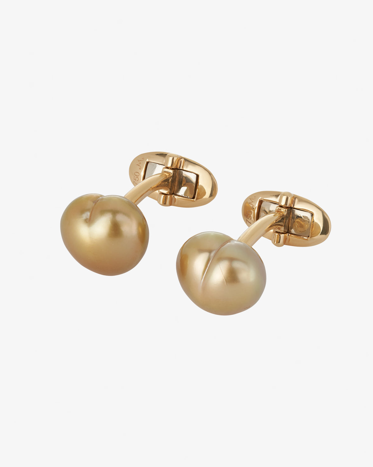 Golden Pearl and Yellow Diamond Cufflinks