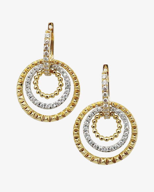 Diamond Circle Drop Earrings
