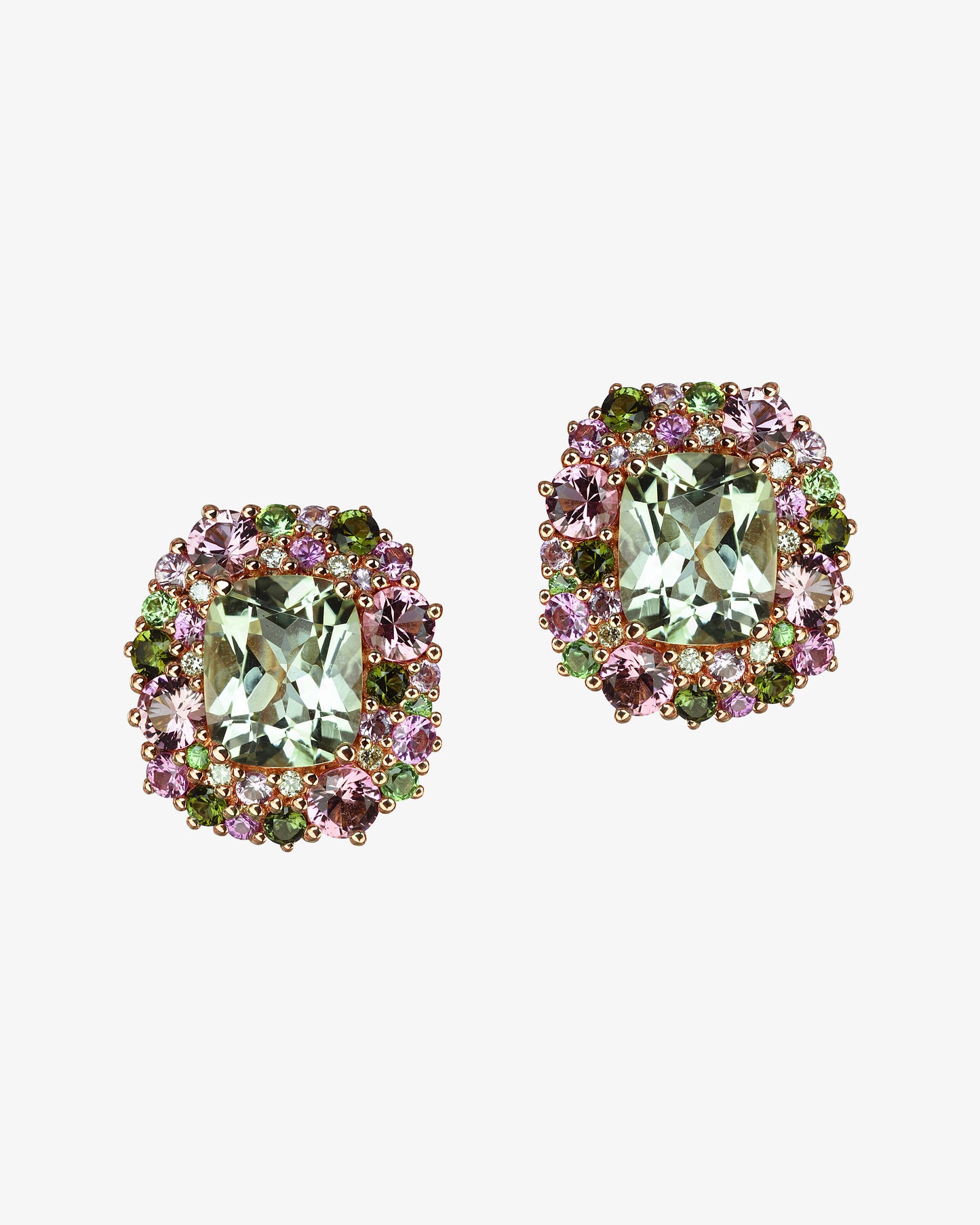 Isabelle Langlois Green Quartz and Tourmaline Earrings