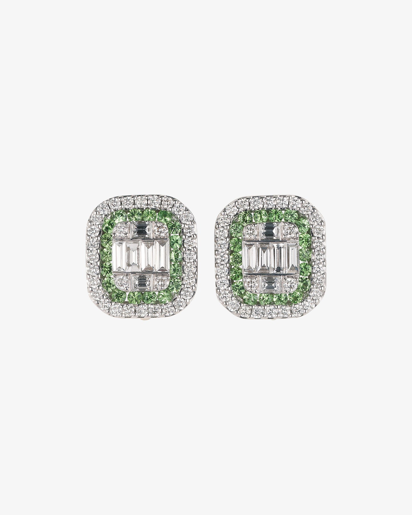 Diamond and Tsavorite Stud Earrings