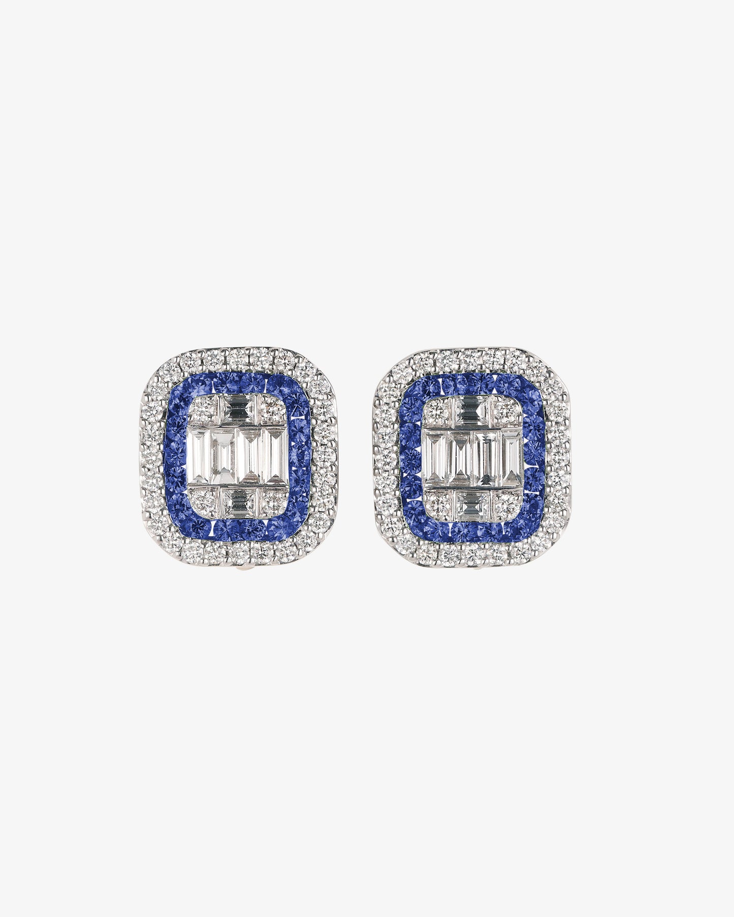 Diamond and Sapphire Stud Earrings