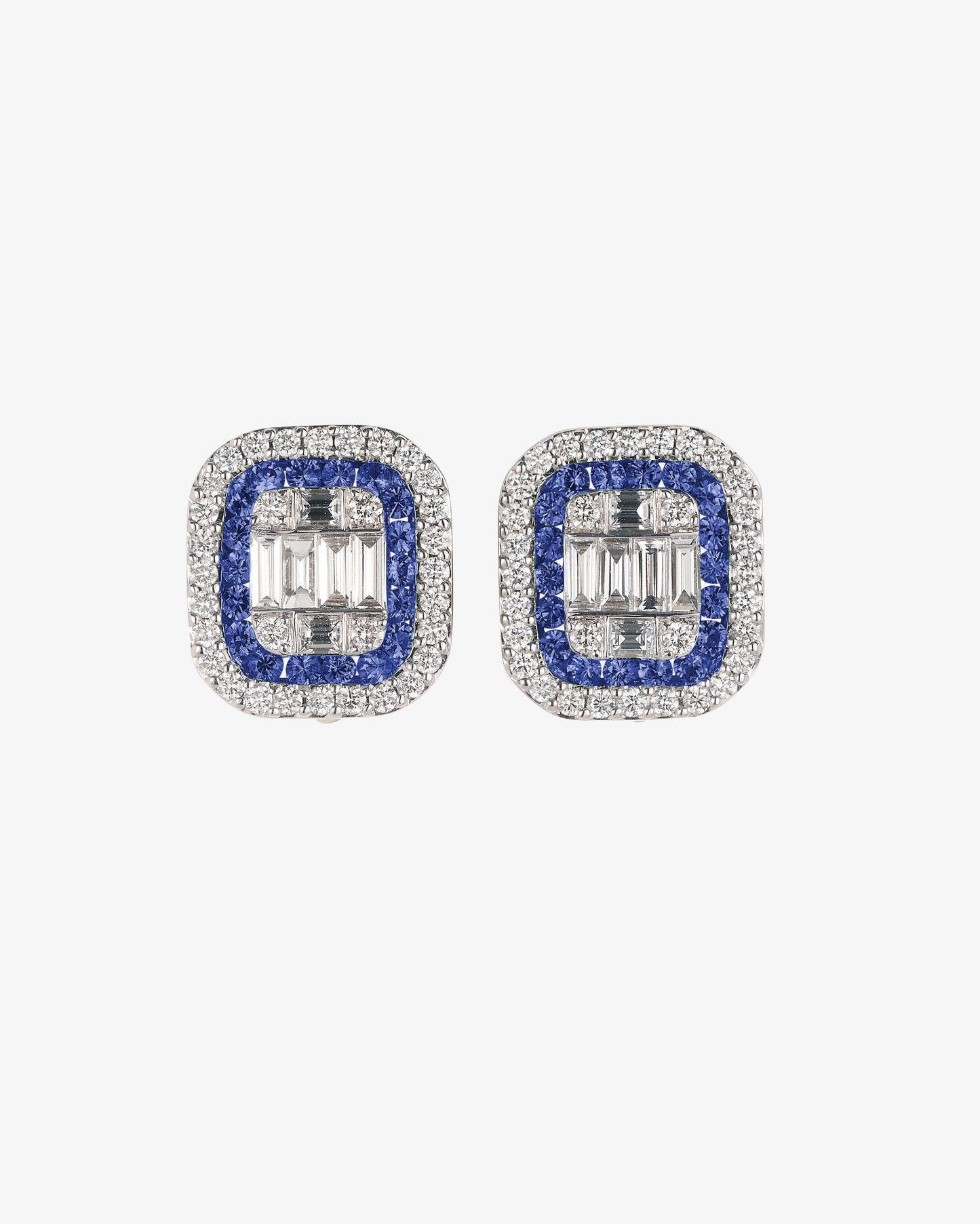 Diamond and Sapphire Stud Earrings