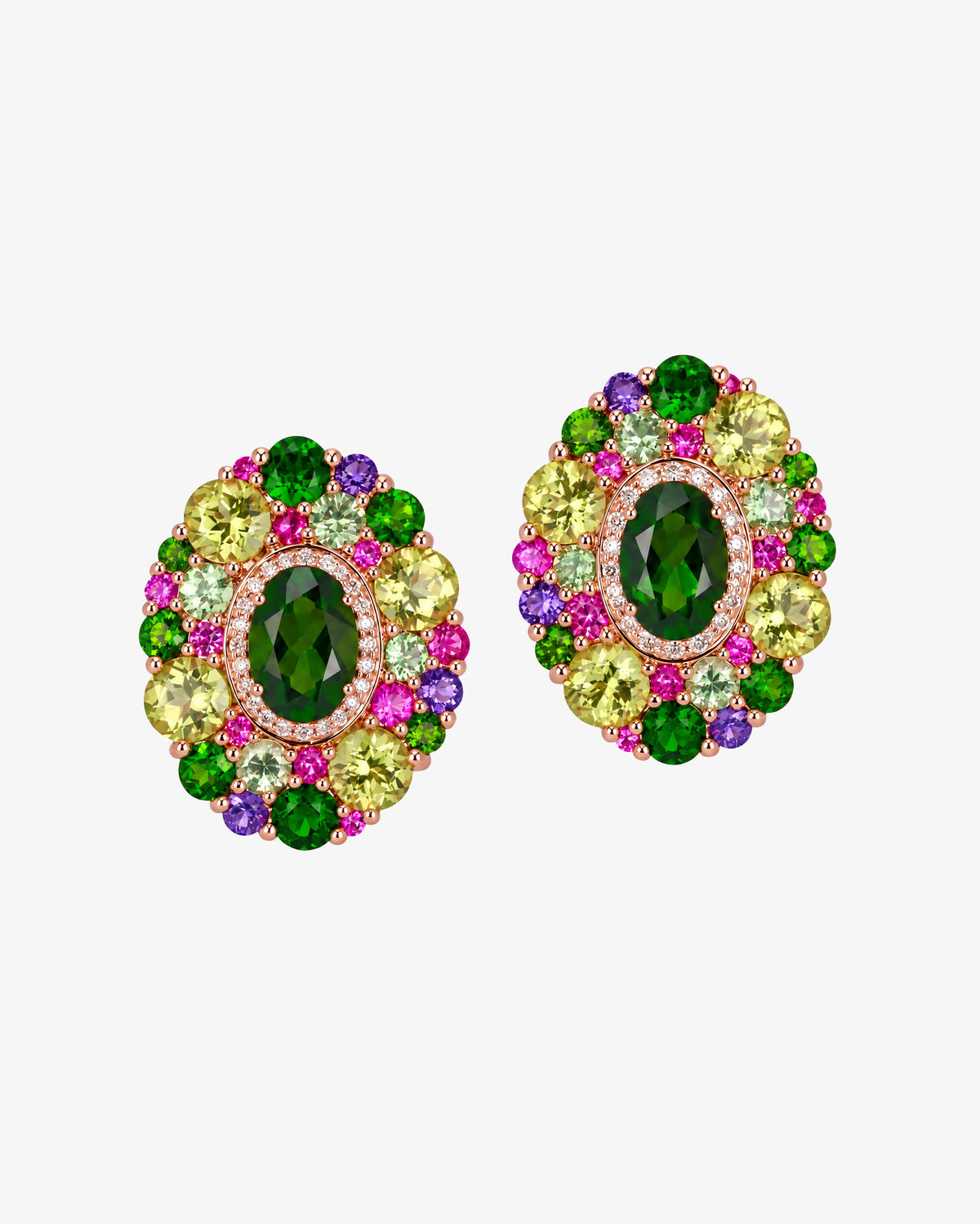 Isabelle Langlois Diopside and Amethyst Earrings