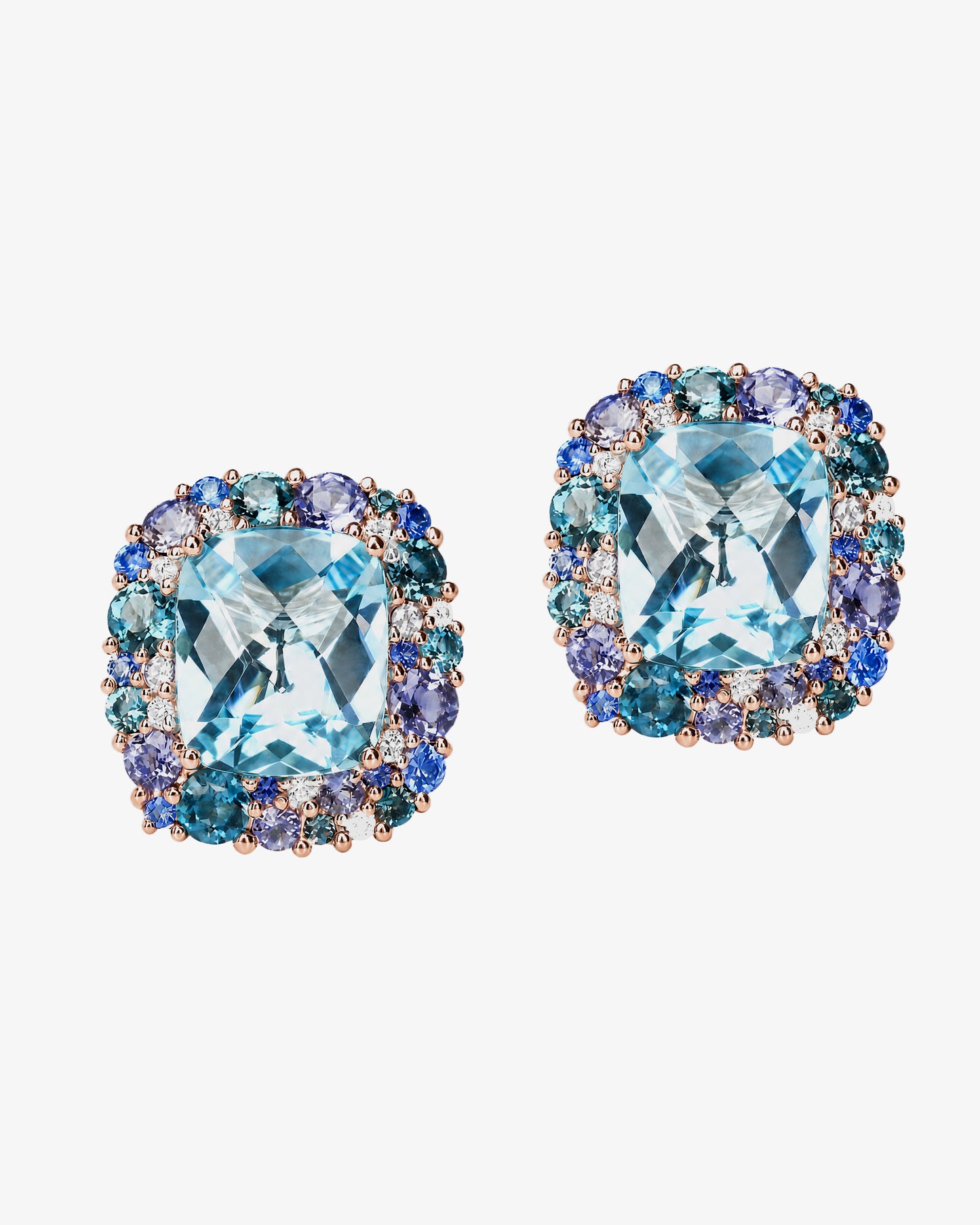 Isabelle Langlois Blue Topaz and Diamond Earrings