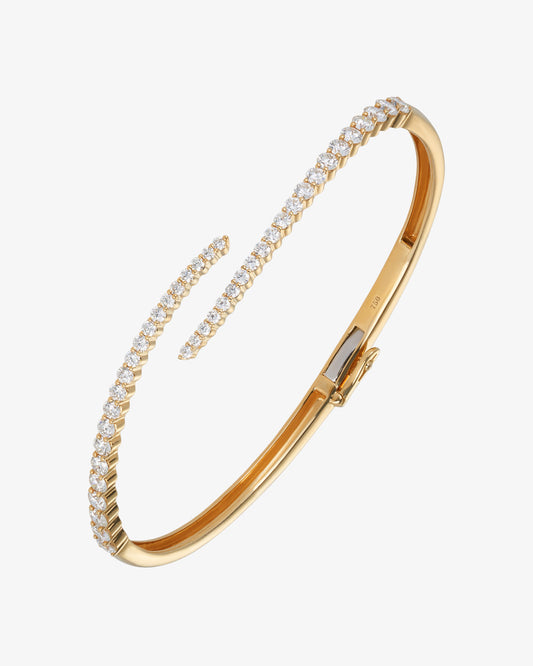 Cross Over Diamond Set Bangle