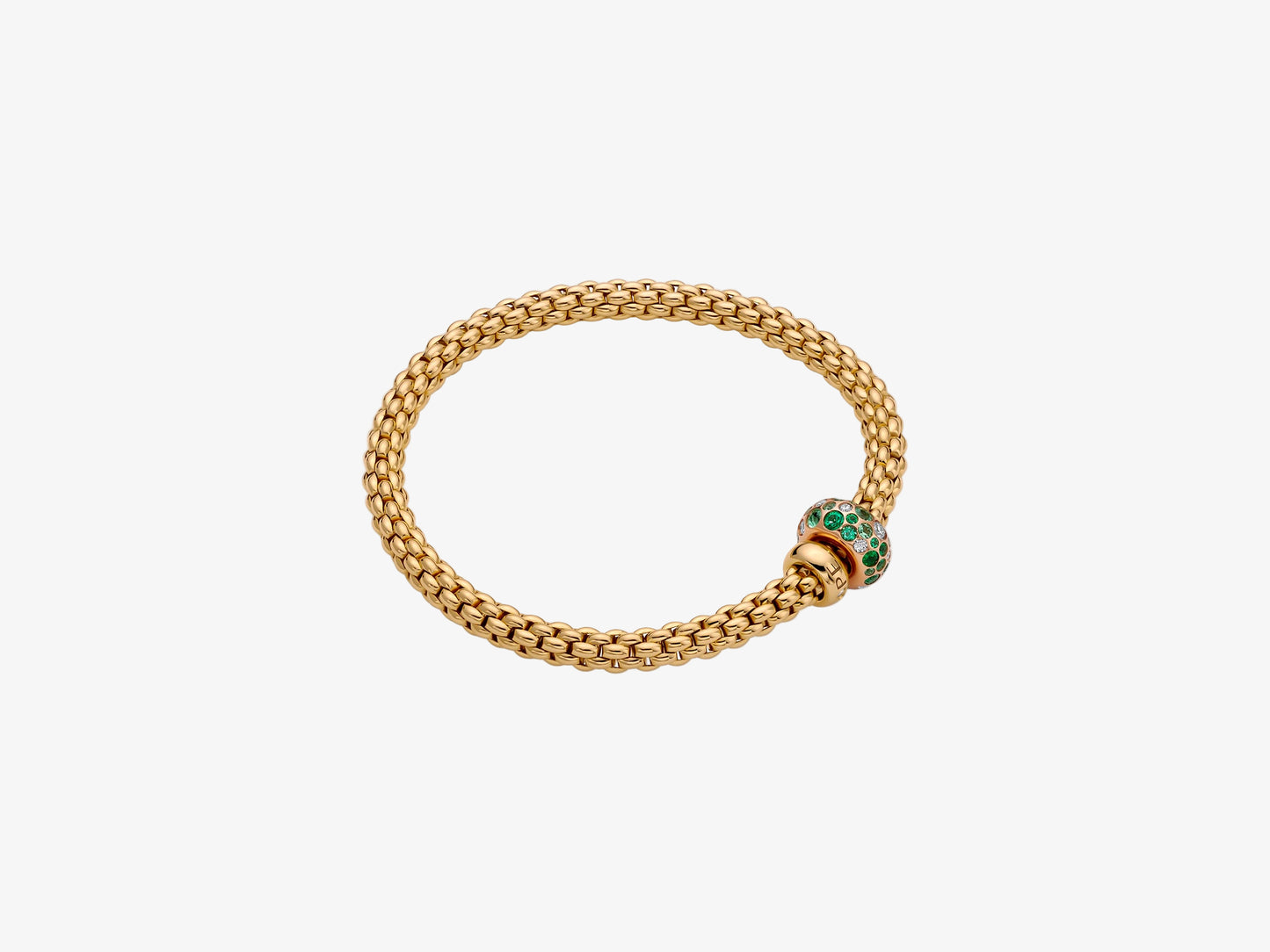 Fope 'Solo' Diamond and Emerald Bracelet