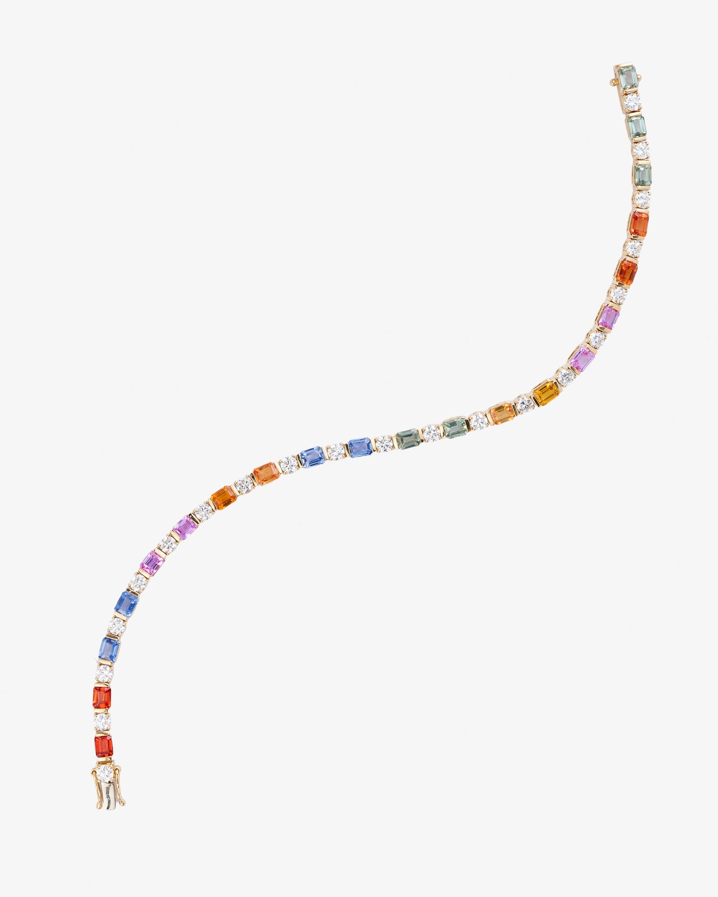 Multi-coloured Sapphire and Diamond Bracelet