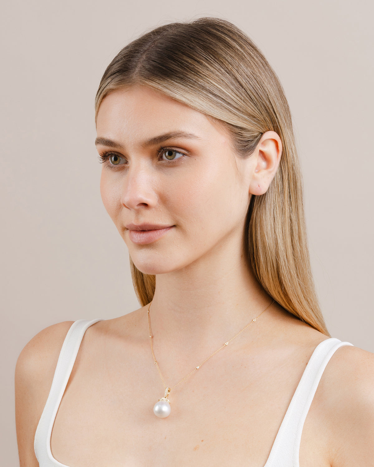 Australian South Sea Pearl Drop Diamond Necklace