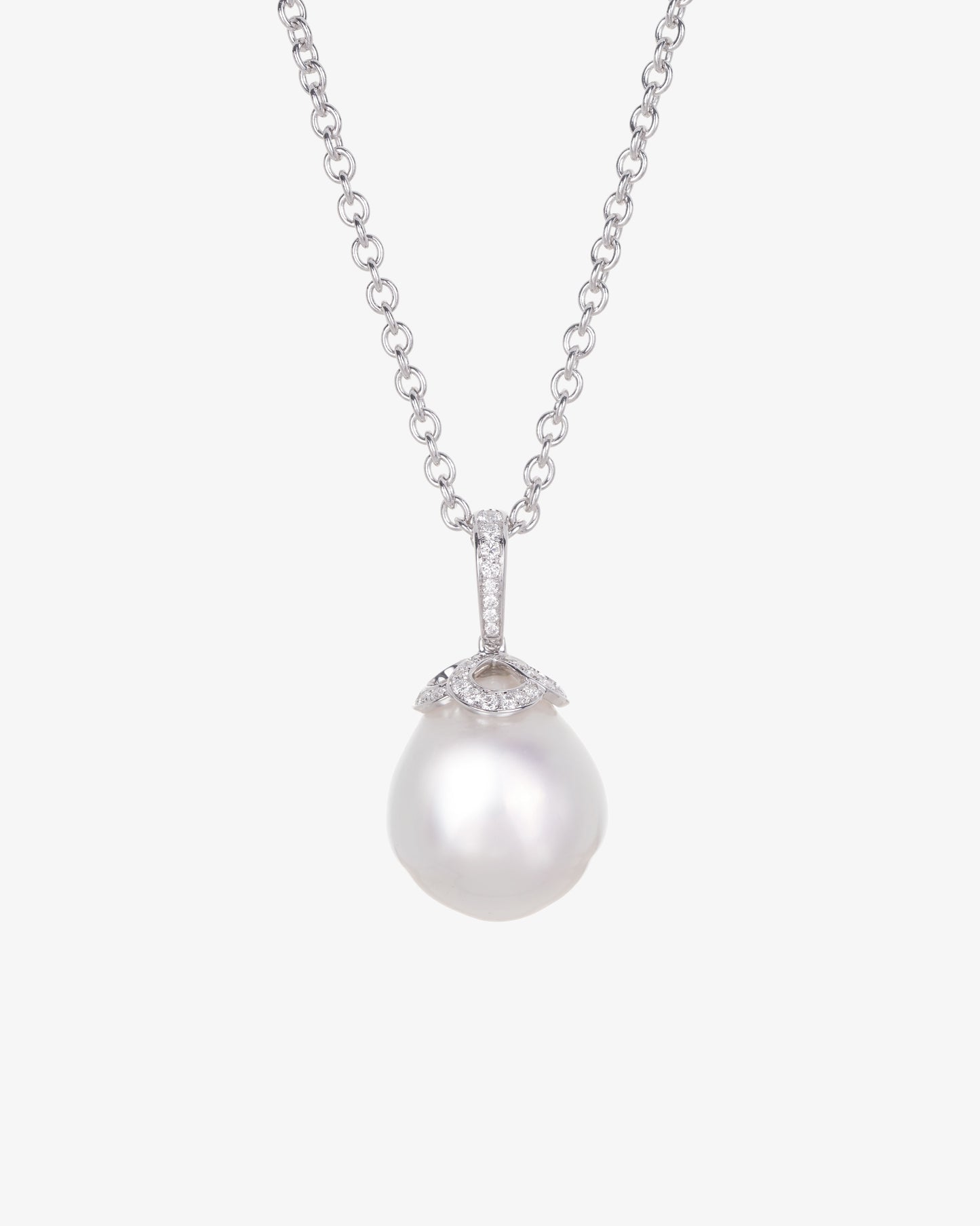 Australian South Sea Pearl Drop Diamond Pendant