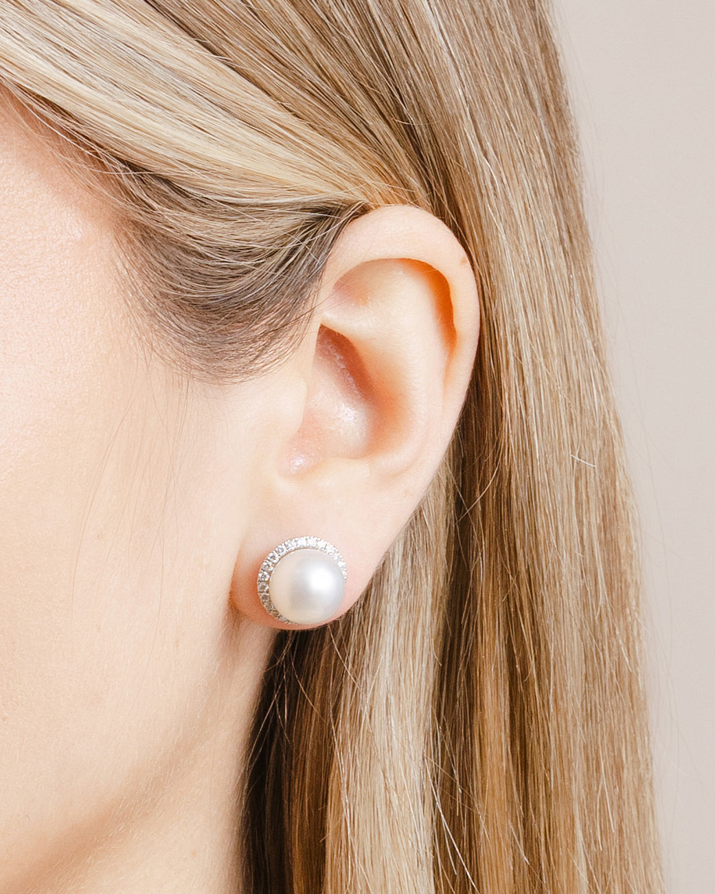 Pearl and Diamond Cluster Earrings