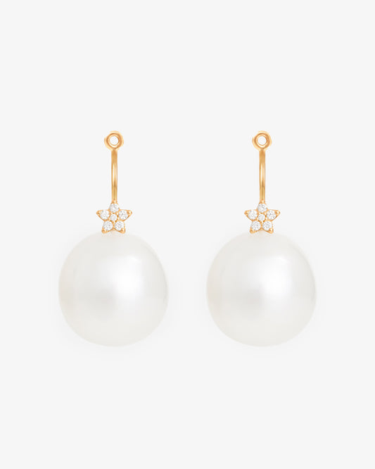 Ole Lynggaard Shooting Star Pearl and Diamond Ear Hangers