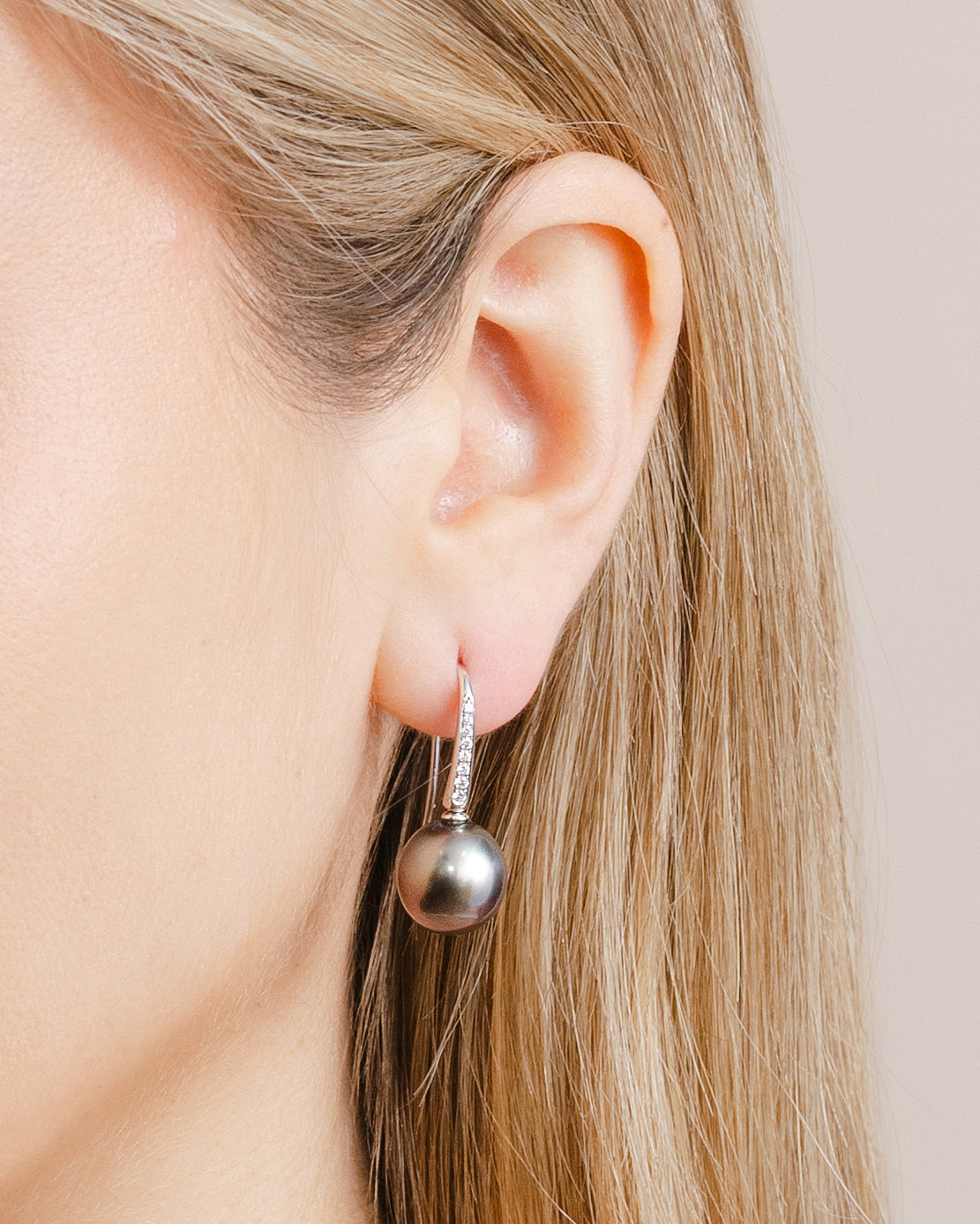 Tahitian Pearl Shepard Hook Earrings
