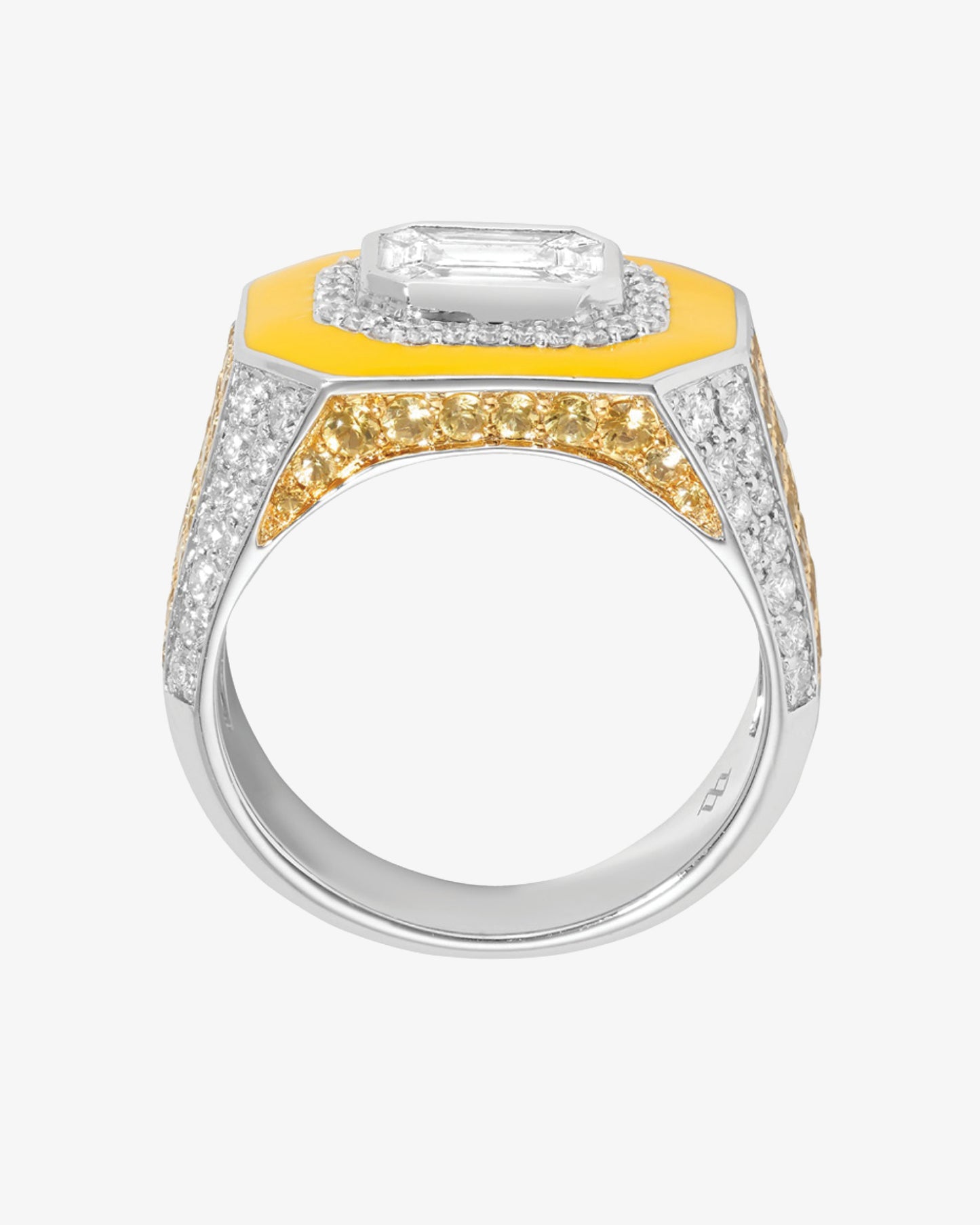 MW ‘Vision' - White Diamond And Yellow Sapphire, Yellow Enamel Ring