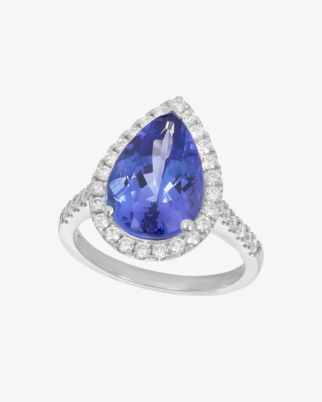 Pear Shaped Tanzanite and Diamond Ring