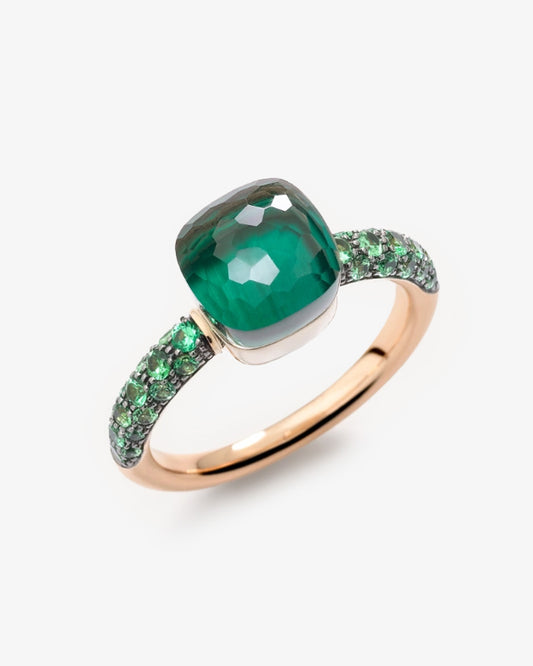 Pomellato Nudo Petit Collection Prasiolite, Malachite and Tsavorite Ring