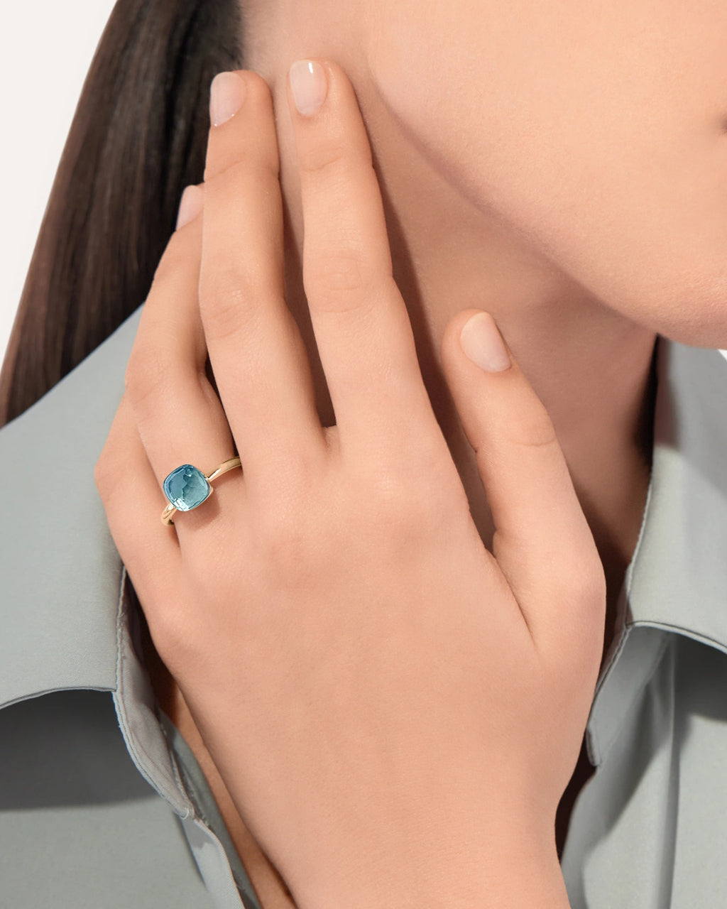 Pomellato Nudo Petit Blue Topaz Ring