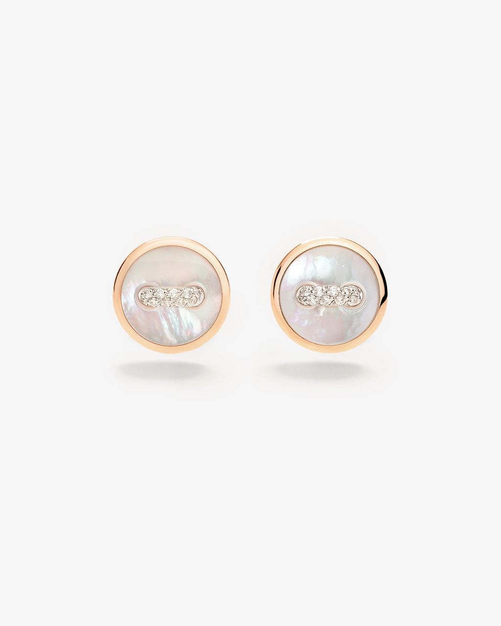 Pomellato Pom Pom Dot Stud Earrings with Mother of Pearl and Diamonds