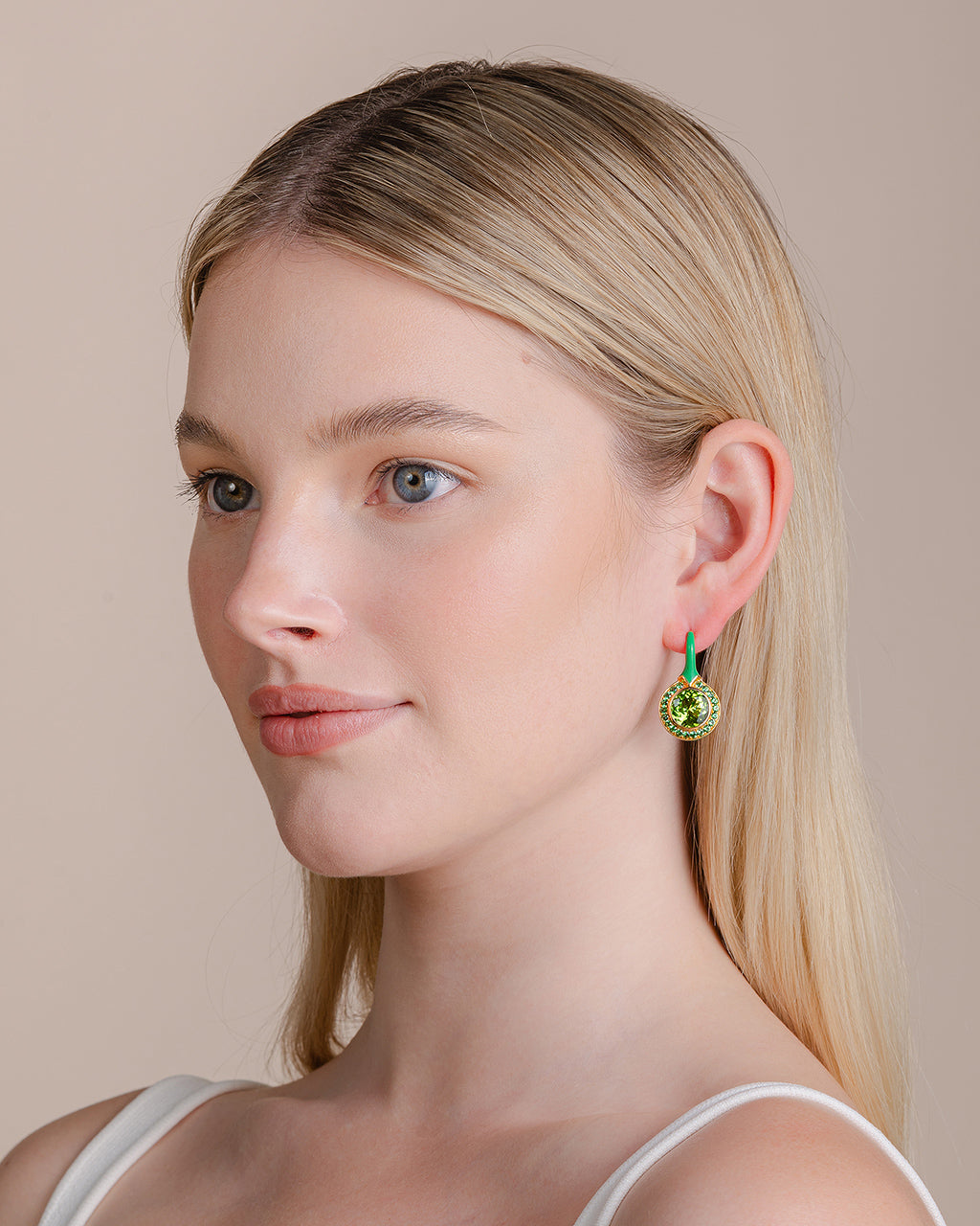 Tsavorite and Peridot Earrings