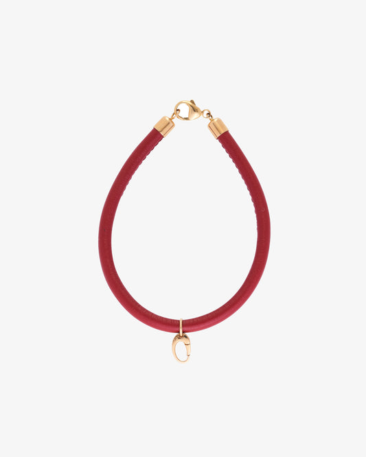Leo Wittwer Red Leather Bracelet