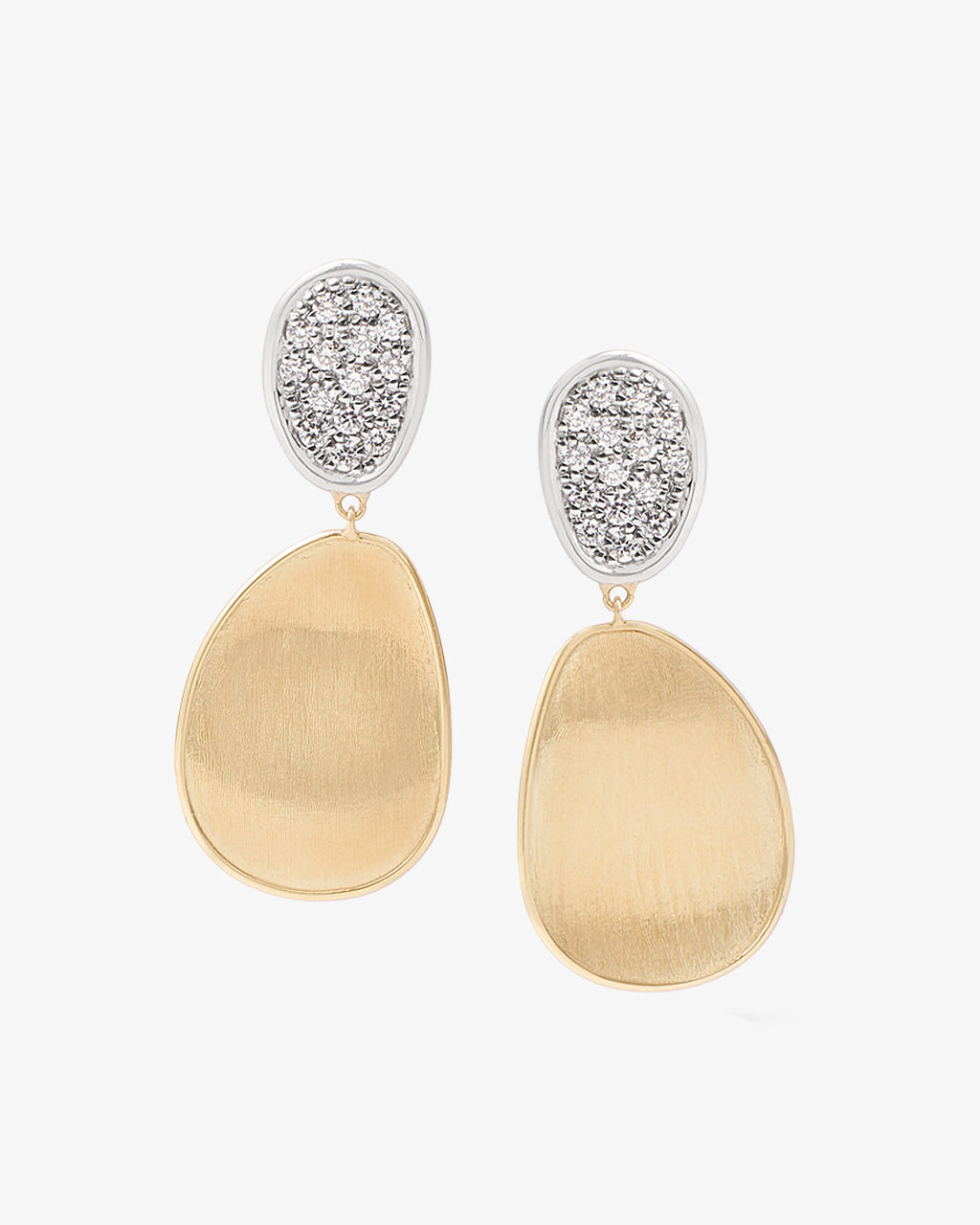 Marco Bicego Lunaria Collection Pave Set Diamond Drop Earrings
