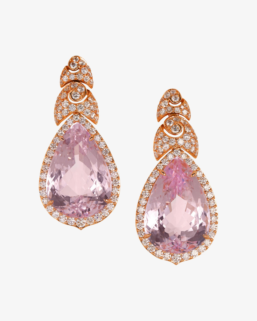 Kunzite and Diamond Earrings