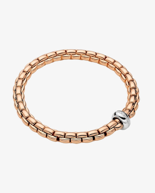 Fope 'Eka' Flex'it Bracelet with Diamonds in Rose Gold