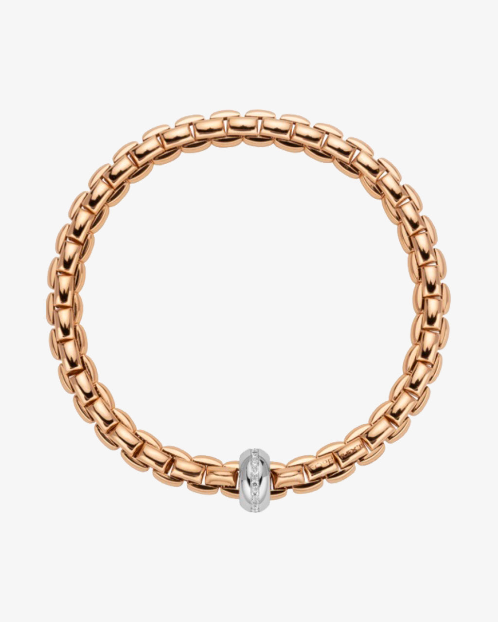 Fope 'Eka' Flex'it Bracelet with Diamonds in Rose Gold