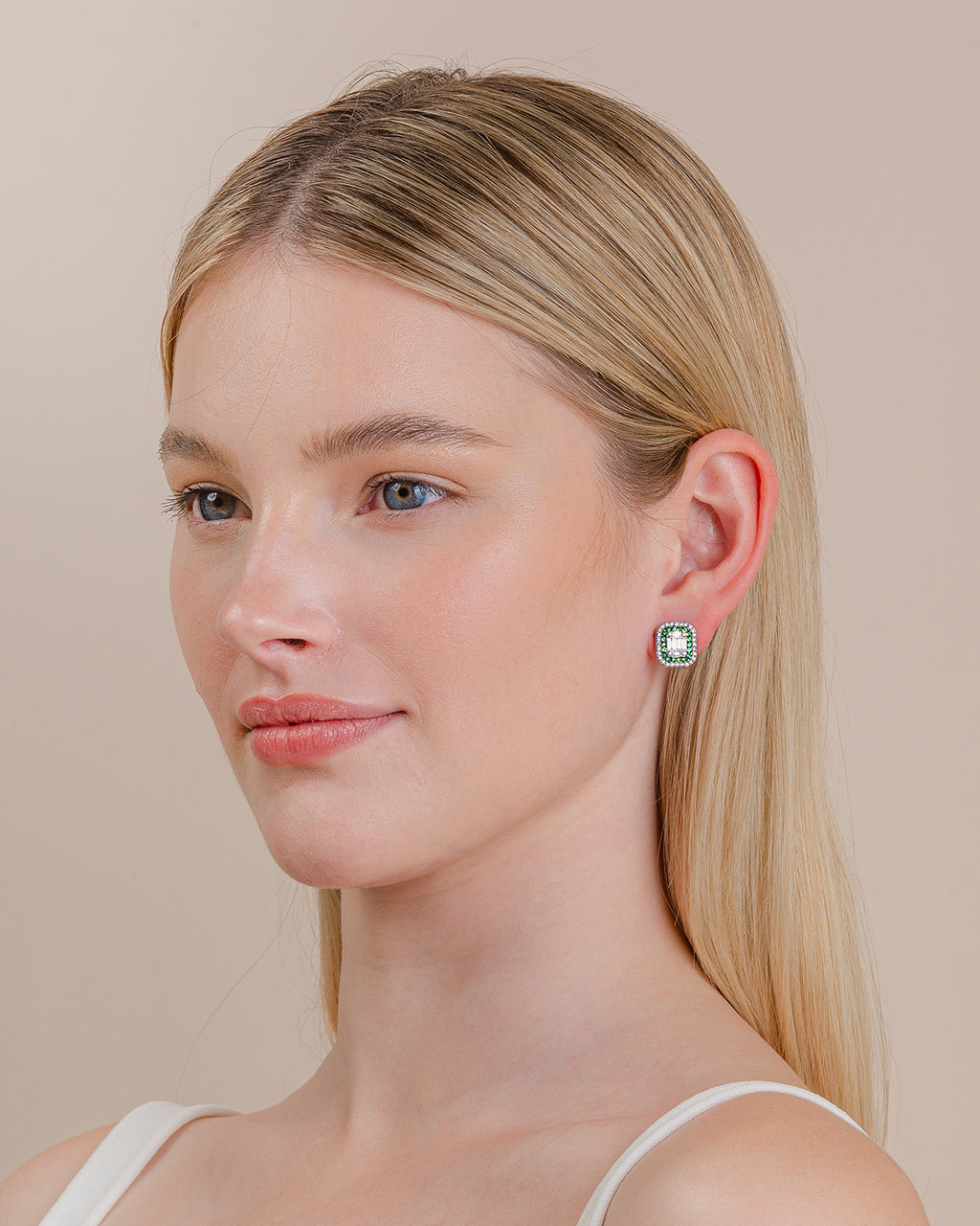 Diamond and Tsavorite Stud Earrings