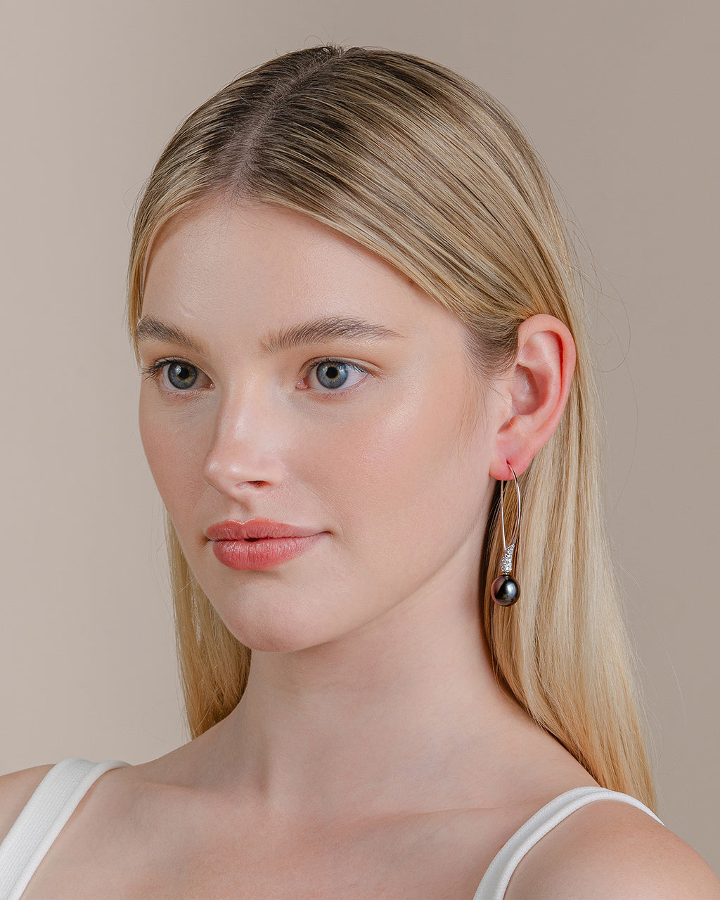 Diamond and Tahitian Pearl Earrings