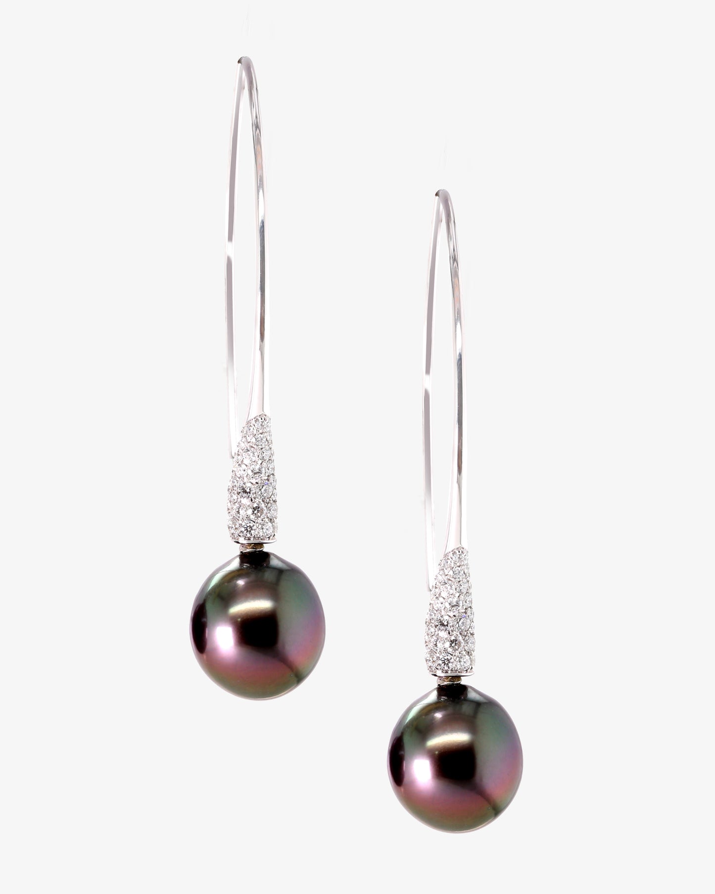 Diamond and Tahitian Pearl Earrings