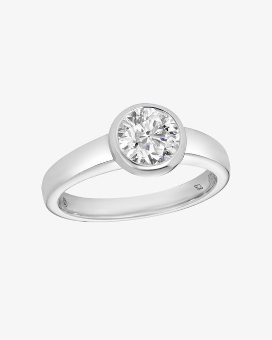 Bezel Set 1ct Solitaire Diamond Ring