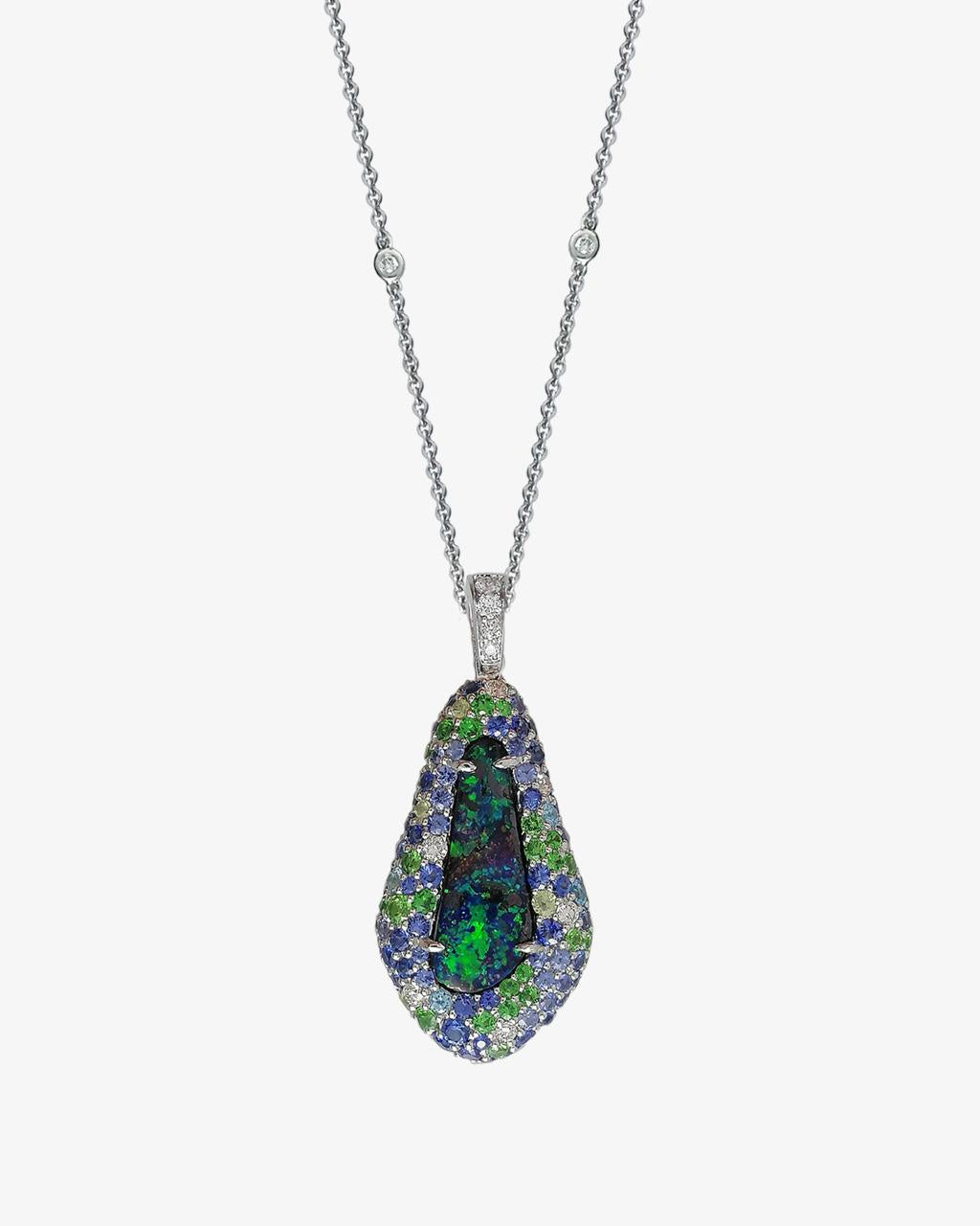Opal & Multi-Coloured Gemstone Pendant