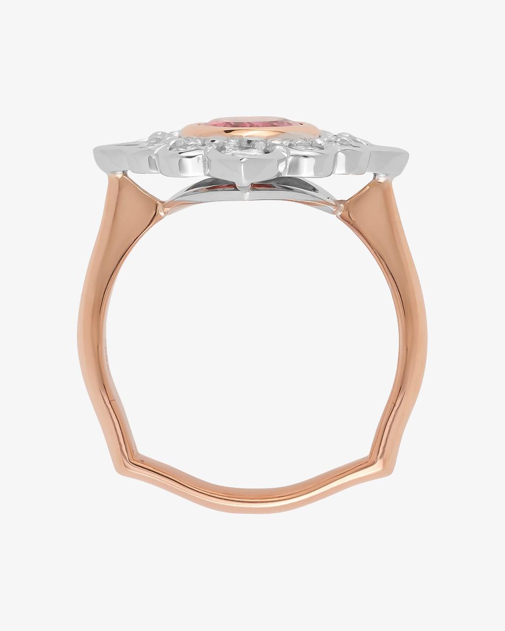 Pink Tourmaline & Diamond Cluster Ring