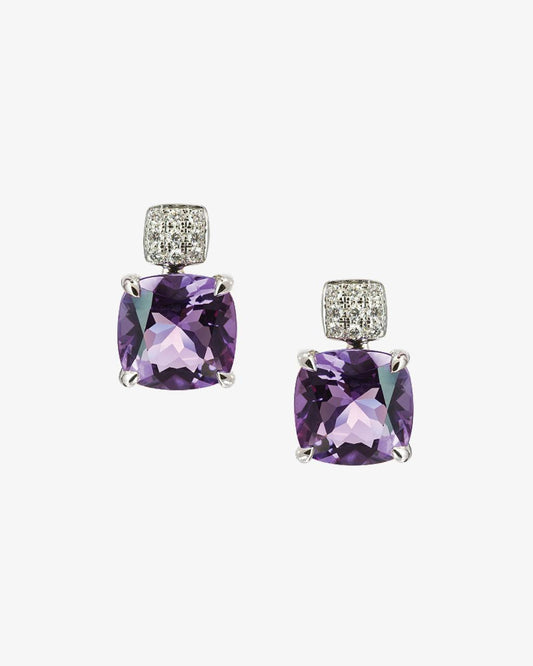 Isabelle Langlois Paris Paves Amethyst Drop Earrings
